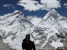 Everest, Lhotse, Nuptse. Derrière moi, le glacier Khumbu.